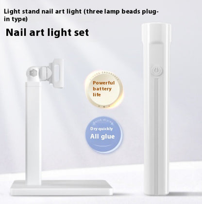 Hand-held Manicure Word Lamp Bracket Degrees Rotary Multifunctional Rack Stick Wear Nail Tip - Lumineé Beauty