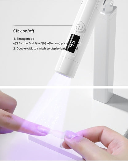 Hand-held Manicure Word Lamp Bracket Degrees Rotary Multifunctional Rack Stick Wear Nail Tip - Lumineé Beauty