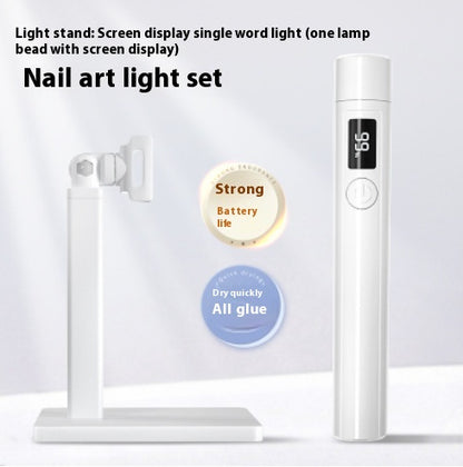 Hand-held Manicure Word Lamp Bracket Degrees Rotary Multifunctional Rack Stick Wear Nail Tip - Lumineé Beauty