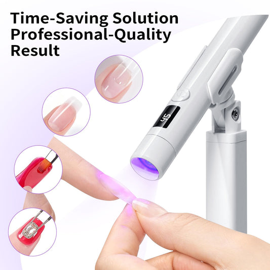 Handheld Portable Manicure Word Bracket Stickers Wear Nail Tip Heating Lamp - Lumineé Beauty