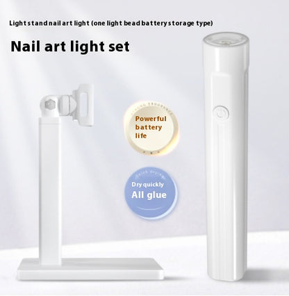 Hand-held Manicure Word Lamp Bracket Degrees Rotary Multifunctional Rack Stick Wear Nail Tip - Lumineé Beauty