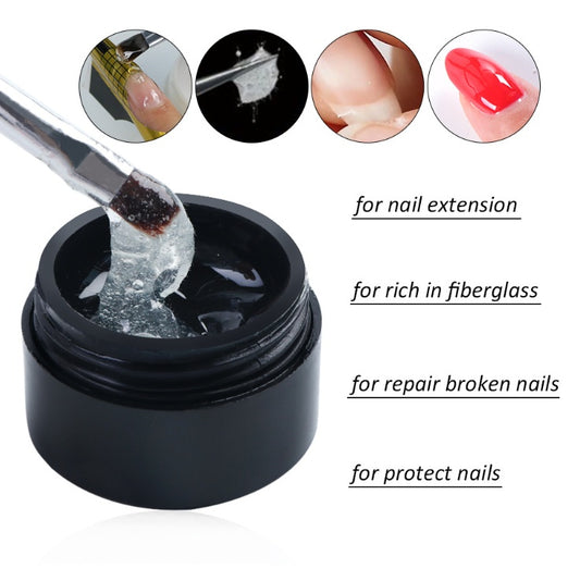 Creacked Repair Glue Nail Fiber Silk Extension Gel Fiberglass Poly UV Builder Gel Polish Manicure Art Prolonged Tool - Lumineé Beauty