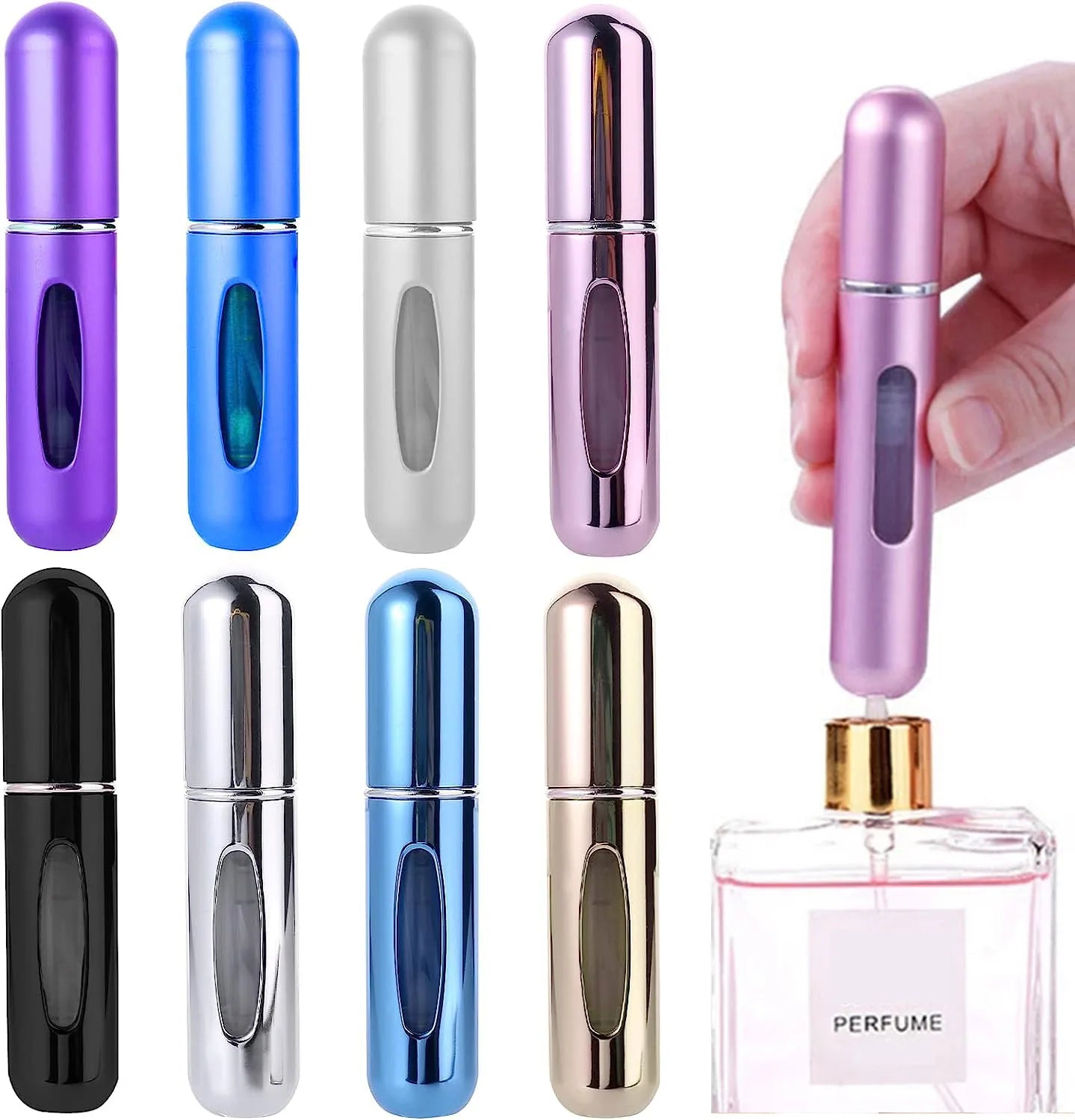 Refillable Mini Perfume Bottle Portable Cosmetic Bottle Spray Bottle Atomizer Spray Container Travel Refillable Bottles 8ml /5ml - Lumineé Beauty