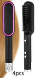 New 2 In 1 Hair Straightener Hot Comb Negative Ion Curling Tong Dual-purpose Electric Hair Brush - Lumineé Beauty